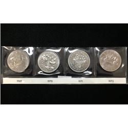 1969, 1970, 1971, 1972 Canada $1 Dollars