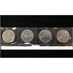 1968, 1974, 1977 & 1980 Canada $1 Dollars