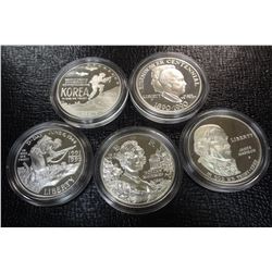 5 PROOF SILVER DOLLARS