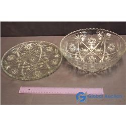 Glass Fruit Bowl and Serving Platter