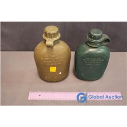 2 Plastic Water Canteens