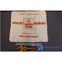 Vintage White Rose Advertising Cloth & Unniversity of Minnisota mini pennant