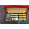 Image 4 : GH Cutlery Fruit Knife Set in Box & 3 Pcs Vintage Carving Set in Case