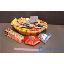 Basket of Knitting and Crafting Supplies