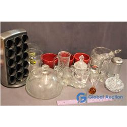 Lot of Misc Glassware, K-Cup Carousel