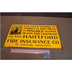 Metal Hartford Fire Insurance Company Sign
