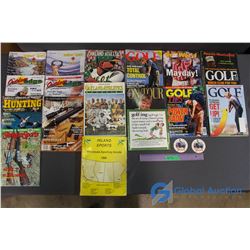 Lot of Hunting, Shooting, Golf Related Magazines - 1980 Wholesale Sporting Goods Order Book, Ken Gri
