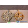 Image 1 : (2) Vintage Metal Single Pulleys - 10.5", 9"