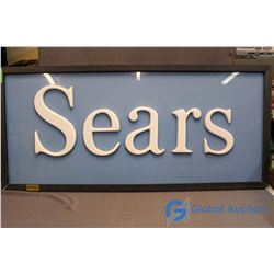 Large Framed Sears Plastic Sign - 66" long by 36" high