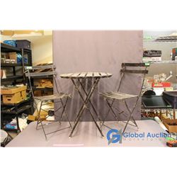 3 Pcs Folding Metal Bistro Set
