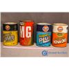 Image 1 : (4) Motor Oil Tins (3 w/Contents)