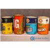 Image 2 : (4) Motor Oil Tins (3 w/Contents)