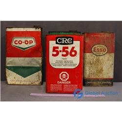 (4) Motor Oil Tins (2 w/Contents)