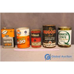 (5) Vintage Tins (Motor Oil, Rad Flush)