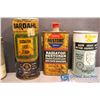 Image 3 : (7) Vintage Tins (Carburator Cleaner, Radiator Restorer, 1 w/Contents)