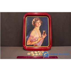 Metal Coca Cola Tray, Orange Crush Bottle Caps