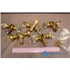 (4) Sets Antique Glass Door Knobs, (1) Set Brass