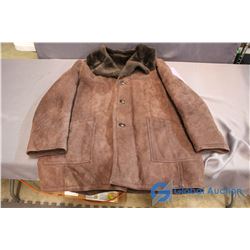 Men's Faux Leather Winter lined Coat (Size 48)