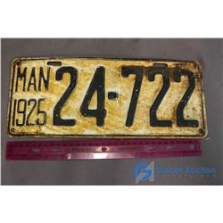 1925 Manitoba License Plate