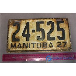 1927 Manitoba License Plate