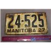 Image 1 : 1927 Manitoba License Plate