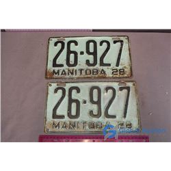 Pair of 1928 Manitoba License Plates