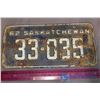 Image 1 : 1962 Saskatchewan License Plate