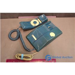 1970's Vintage Blue Color Rotary Wall Phone