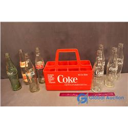 8 Vintage Glass Coca-Cola Bottles (10oz)