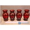 Image 2 : 4 Ruby Red Vases