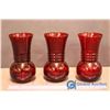 Image 2 : 3 Ruby Red Vases
