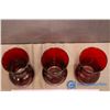 Image 3 : 3 Ruby Red Vases