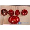 Image 3 : 5 Pieces Ruby Red Glassware
