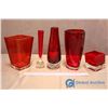 Image 2 : 5 Pieces Assorted Ruby Red Glassware