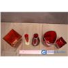 Image 3 : 5 Pieces Assorted Ruby Red Glassware