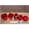 Image 3 : 5 Assorted Ruby Red Vases