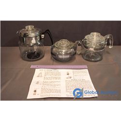 Pyrex Coffee/Tea Pot Sets - 1 Complete with Instructions for Coffee (3)
