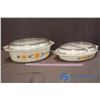 Image 1 : 2 Vintage Pyrex Dual Serve Casserole Dishes Town & Country Pattern (1963-1967)