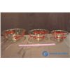 Image 1 : Set of 3 Clear Pyrex Bowls Cherry & Checkered Pattern
