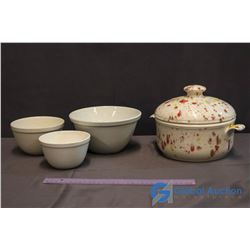 Lot of Kitchenware ( Bowls & Serving Dish w/ Lid)