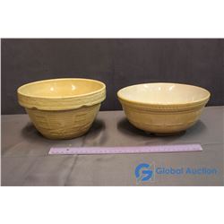 McCoy "Girl with Watering Can" 1920's Pottery Bowl & Extra Bowl