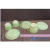 Image 4 : Green Fire King Cup & Saucer Set of 3 Each