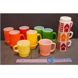 11 Assorted Mugs ( Fire King, 3 Termomocrisa Cups)