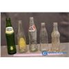 Image 2 : 5 Vintage Glass Bottles (Fresca, Pure Spring, Pepsi, Evangelica, Vermor's Ginger Ale)