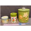 Image 2 : 2 Kitchen Canisters and Landers Body Powder Tin