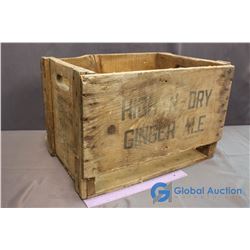 Wooden High & Dry Ginger Ale Crate (18.75"x12"x13"