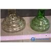 Image 3 : 1 Clear Glass & 1 Green Glass Coal Oil Lanterns