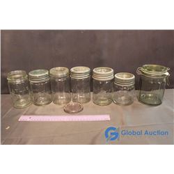 7 Vintage Glass Canning Jars