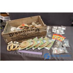 "Diamond A" Ashdwon Hardwar Co. Wooden Crate filled with Various Hardware, etc