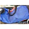 Image 7 : CCM Hockey Bag with Hard Hats (6), Like New Face Shield/Respirator, Safety Glasses & Slip on Boot Gr